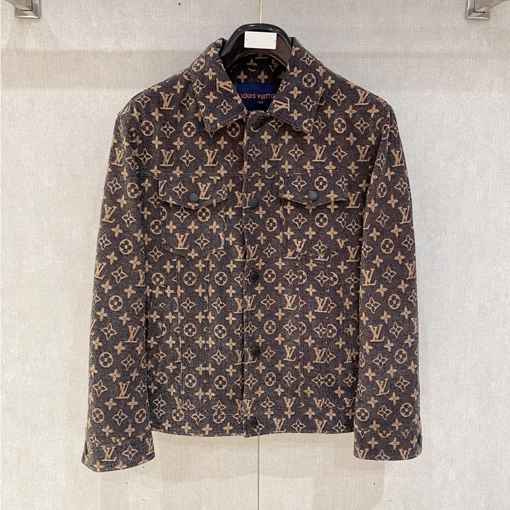 Louis Vuitton Brown Monogram Wool Trucker Jacket